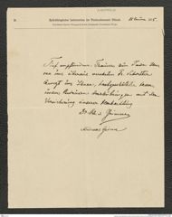 Nachlass Franz Steindachner, Brief von Oscar Andrevic Grimm an Franz Steindachner (25.01.1905), Inv.Nr. 177.03, Seite 1